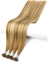 Extension Kératine Balayage Brun Cendré Blond - Cheveu Naturel