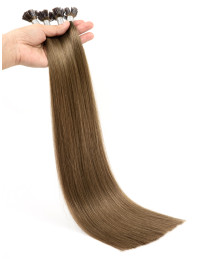 Extension Brun Clair Cendré 9A - Cheveu Naturel Kératine