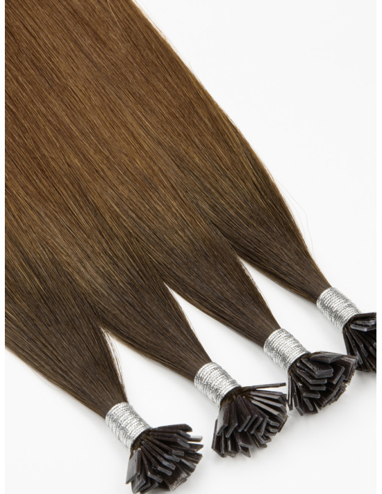 Extensions Keratin Bondings Ombré Dark Kastanienbraun