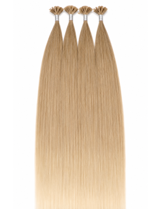 Tie and Dye Haarverlängerung Strähnen - Hot Bond Hellbraun Ombré Hair