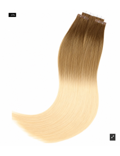 Cheveux Naturel Tie & Dye Extension Adhésive ♡ Brun Foncé Châtain 2