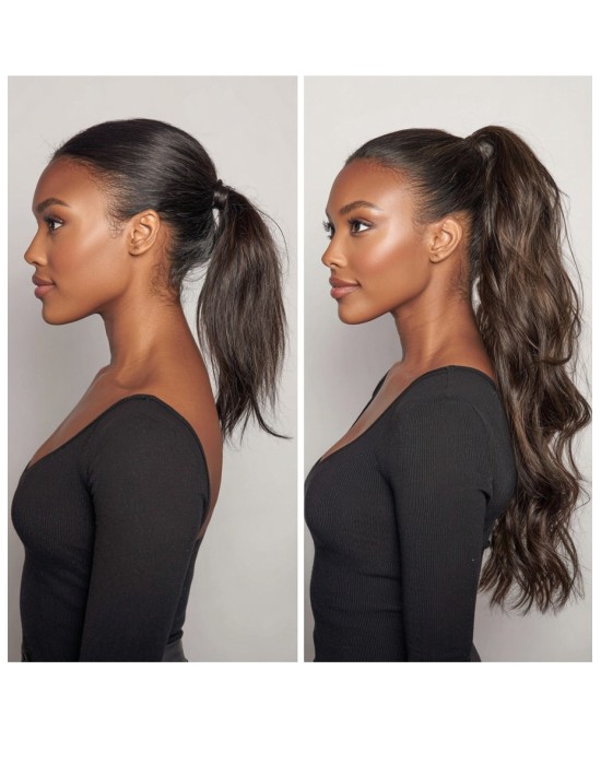 Cheveux naturels en ponytail Brun 2