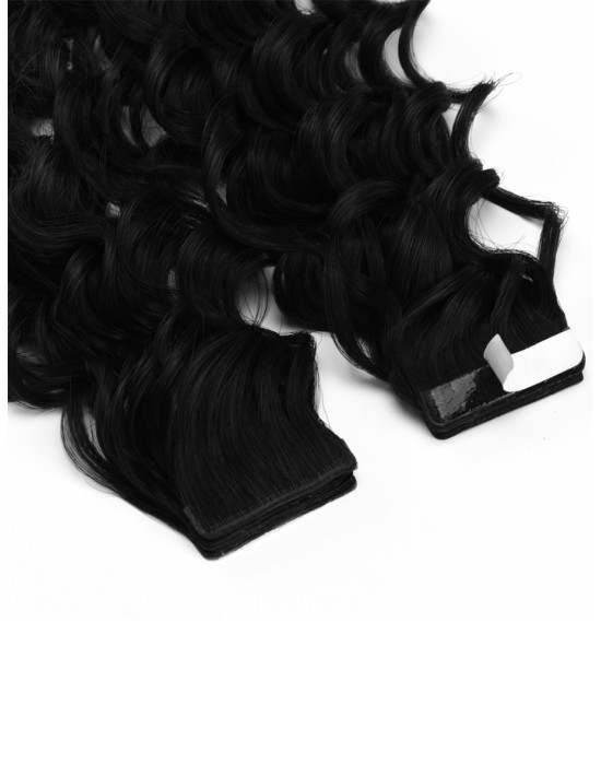 Extensions adhésives ondulées Noir Éclatant #1 | Extens Hair