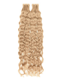 Extensions Adhésives Ondulées 50 cm en Cheveux Naturels Remy Hair – Strawberry Blonde / Peach #8