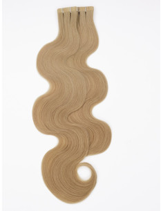 Gewellte Tape Extensions 50 cm aus Premium Remy Echthaar – Golden Vanilla Blonde #12