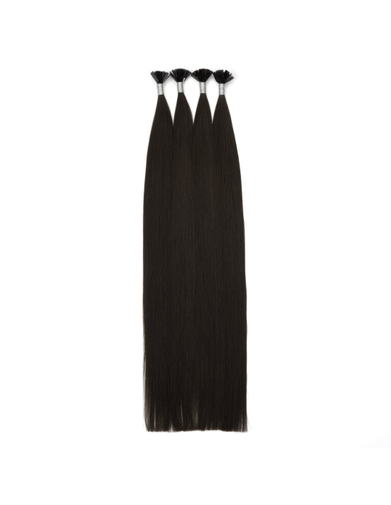 Extensions kératine 50 cm Noir Naturel #1A – pose à chaud | Extens Hair