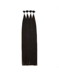 Extensions kératine 50 cm Noir Naturel #1A – pose à chaud | Extens Hair