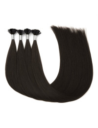 Extensions kératine 50 cm Noir Naturel #1A – pose à chaud | Extens Hair