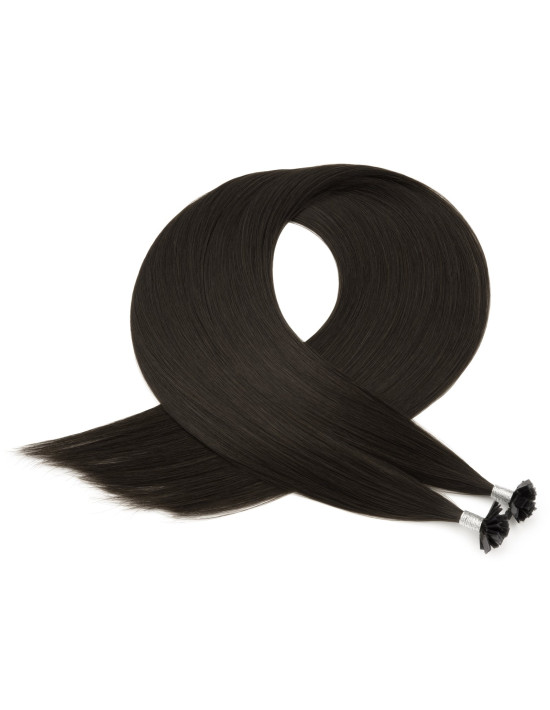Keratin Mikro-Kapseln 60 cm Naturschwarz #1A | Extens Hair