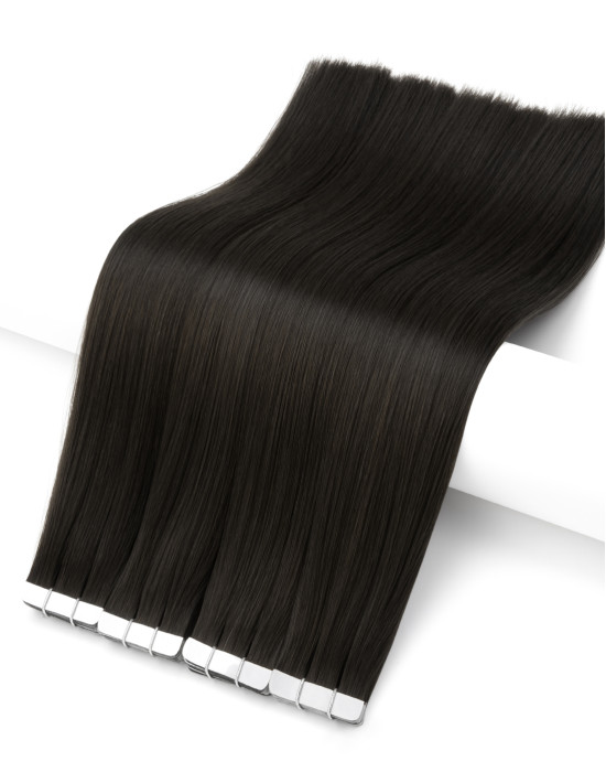 Extensions adhésives 30 cm Noir Naturel #1A – Tape Hair | Extens Hair