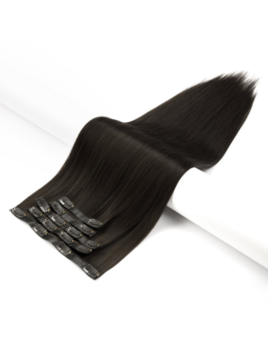 Extensions à clip Seamless 50 cm Noir Naturel #1A | Extens Hair