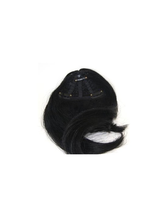 Frange à Clips Cheveux Naturels Noir