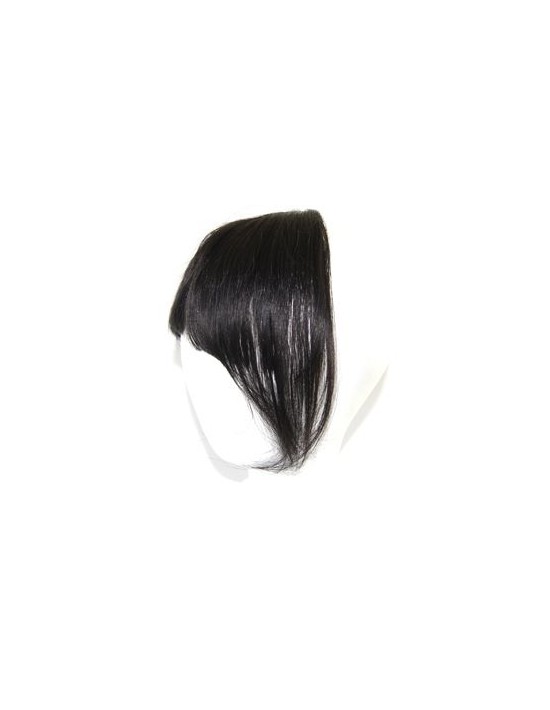 Echthaarteil Pony Clip-in Fringe schwarz