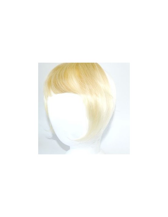 extension Frange à Clips Cheveux Naturels Blond Platine