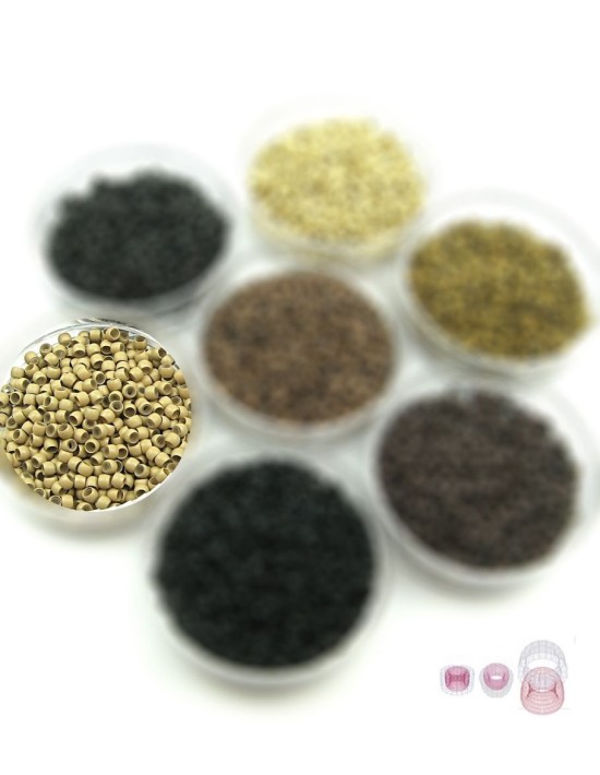 Extensions de cheveux Anneaux | Connecteurs en silicone pour la pose extension a froid | Cheveux Blonds