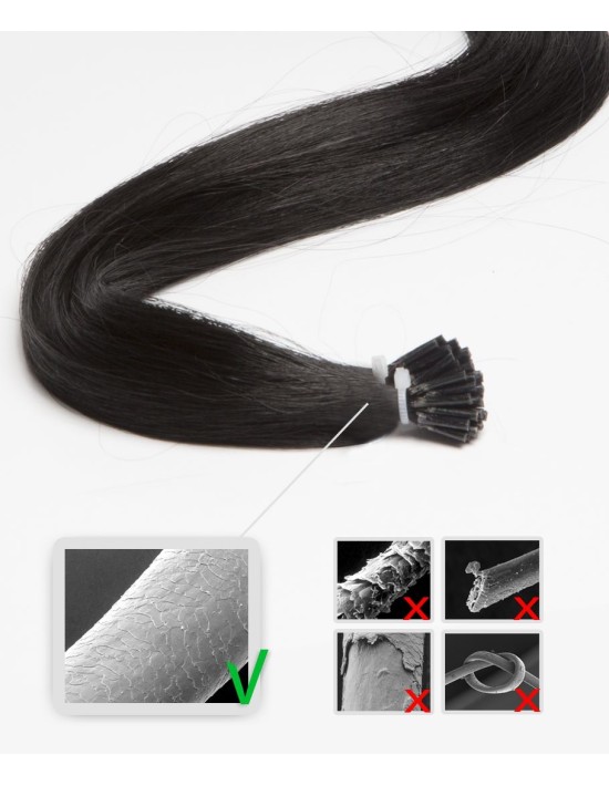 Extensions à anneaux 50 cm noir lisse