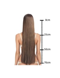 25 Extensions à Chaud Tie & Dye - Brun Foncé, Châtain, 50 cm