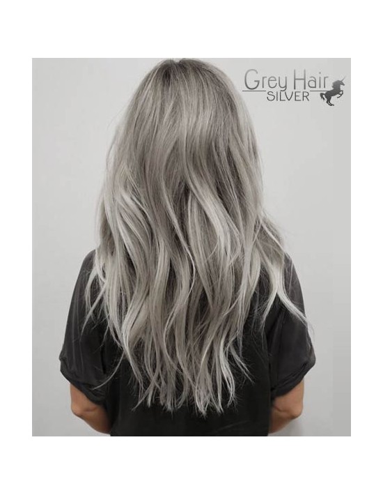 Clip IN Extensions Silver Grau Echthaar