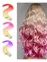 Tape Extensions OMbré Hair Crazy Color 