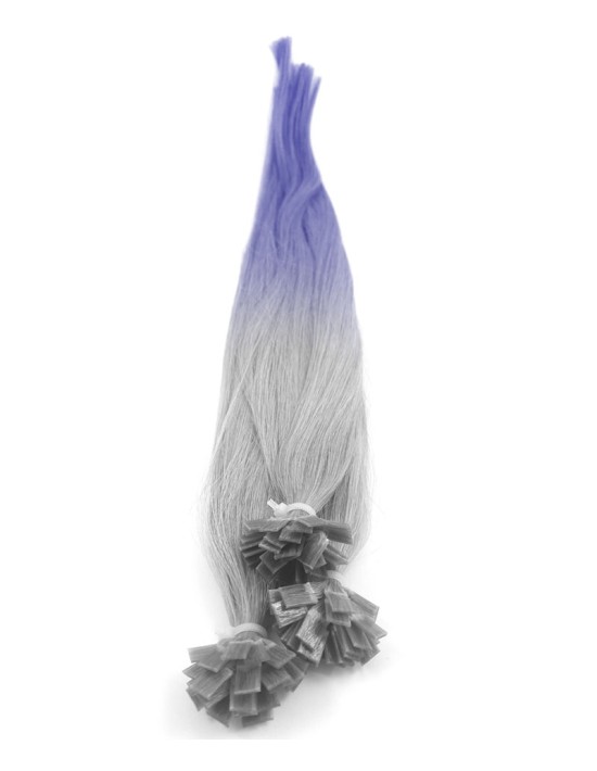 25 extensions à chaud Silver Bleu Ombré Hair