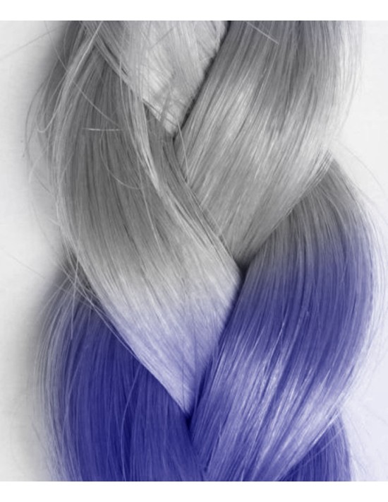 25 Bonding Extensions Silver und Blau ombré hair