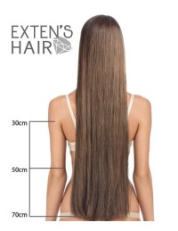 25 Extensions kératine méchées Châtain Clair Chocolat - Exten's Hair