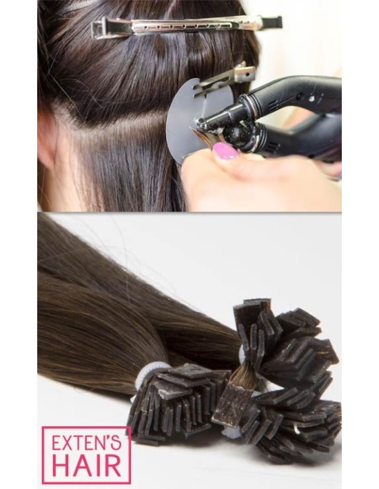 Extension à Chaud Soldée - Cheveu Naturel Keratine Remy Hair