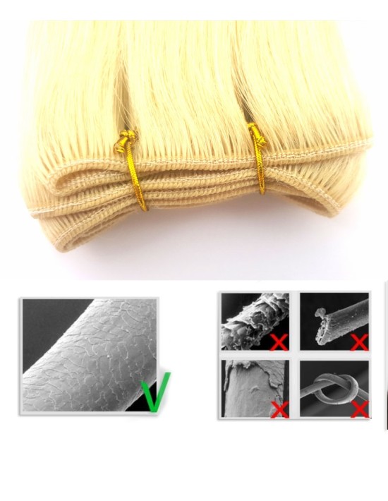 Brazilian Echthaarverlängerung Tressen Blonde Glattes Haar