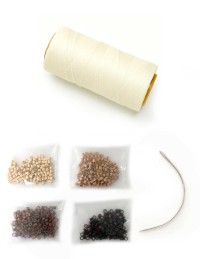 Pack professionnel pose de tissages – anneaux et fils 4 couleurs, aiguille et pince | Extens Hair
