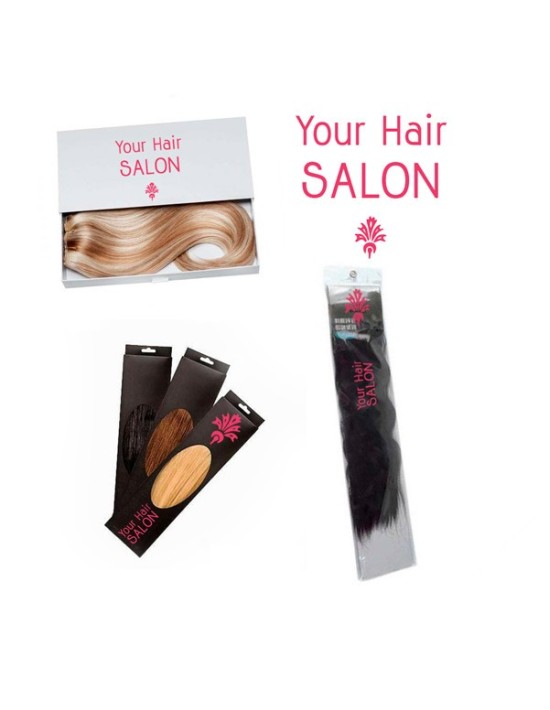 Recevez vos extensions de cheveux avec le logo de votre salon de coiffure