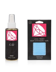 spray et scotch pour la pose et le retrait des extensions adhésives