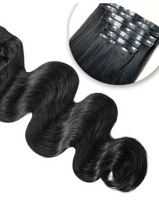 Extension à Clip Ondulé Seamless - Cheveux Naturels 50cm