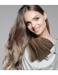 Extension Adhésive Invisible, cheveu naturel Brun foncé 2 - 45/50 cm