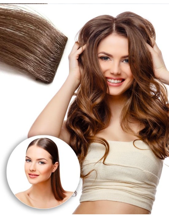 Extension Adhésive Invisible, cheveu naturel Brun foncé 2 - 45/50 cm