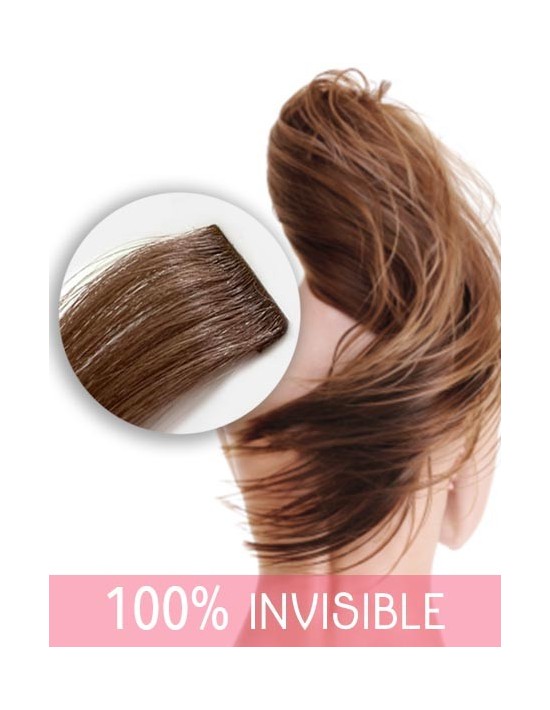 Invisible Haarverlängerungen mit Injected Tape - Aschbeige Blond