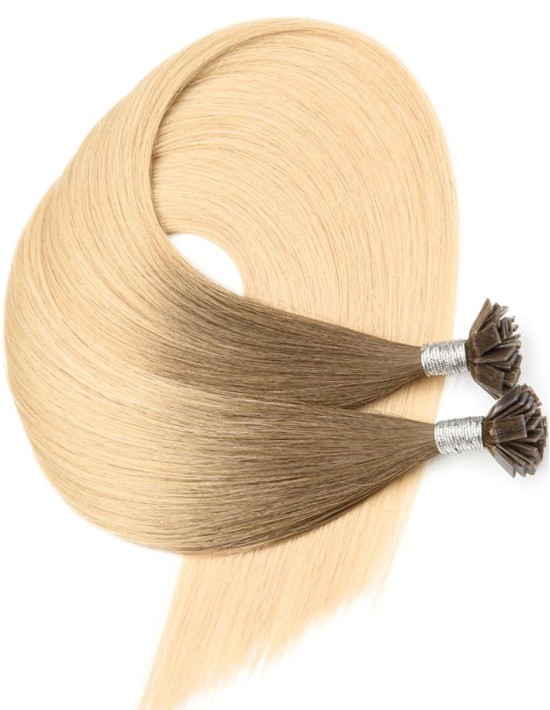 Bonding Extension Ombré Hair Latte Cendré - Keratin Echthaarverlängerung