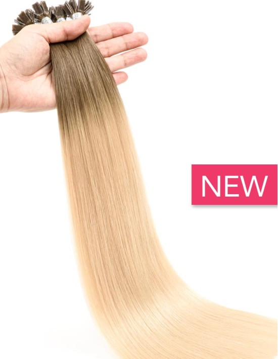 Bonding Extension Ombré Hair Latte Cendré - Keratin Echthaarverlängerung