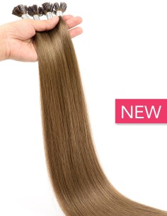 Extension Brun Clair Cendré 9A - Cheveu Naturel Kératine