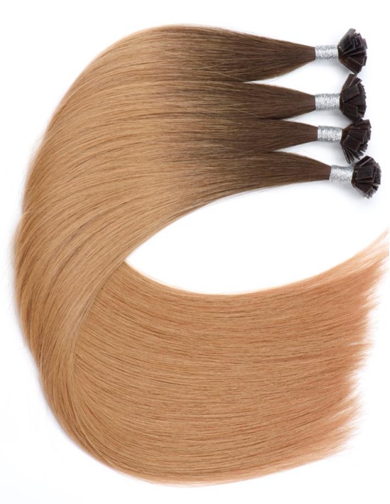 Extensions Kératine Ombré Brun Châtain R410 - Qualité Professionnelle