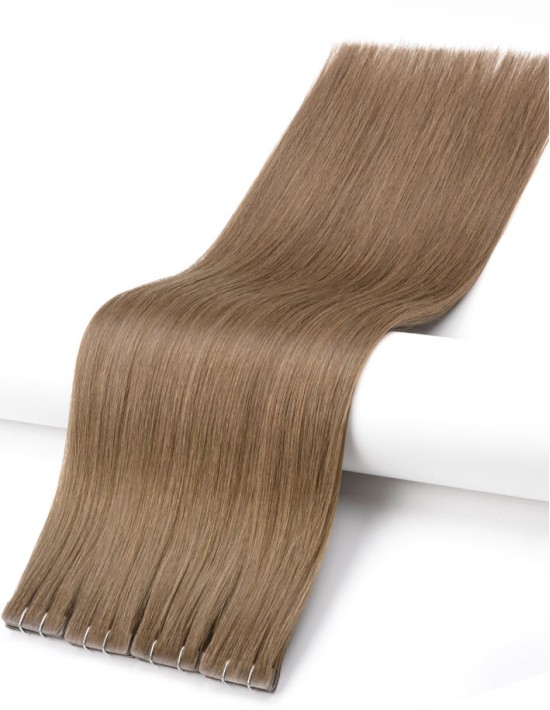 Injected Haarverlängerung - Tape Hair Hellaschbraun
