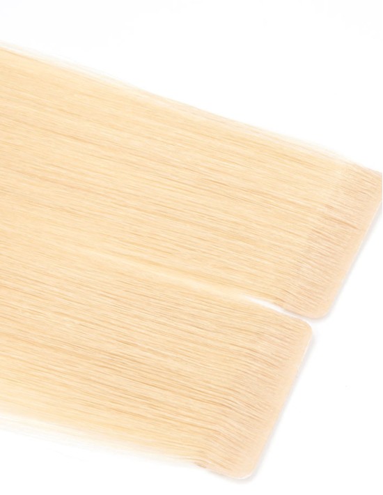 Invisible Haarverlängerungen mit Injected Tape - Aschbeige Blond
