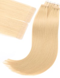 Invisible Haarverlängerungen mit Injected Tape - Aschbeige Blond Invisible Haarverlängerungen mit Injected Tape - Aschbeige Blond