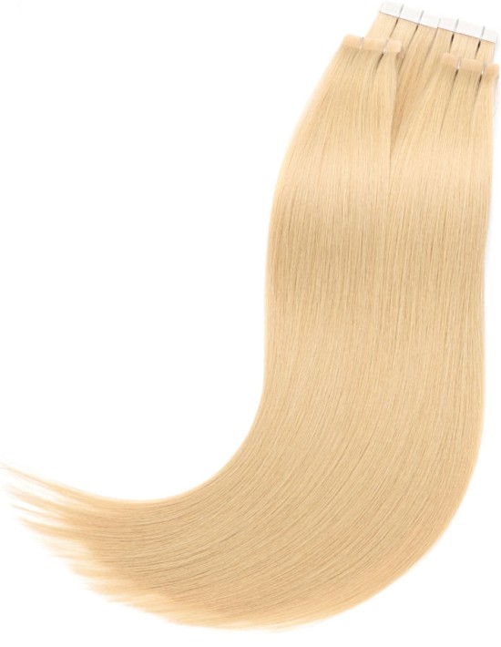 Invisible Haarverlängerungen mit Injected Tape - Aschbeige Blond