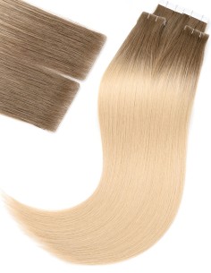 Unsichtbare injected Tape-Haarverlängerungen Ombré Aschy Latte 2