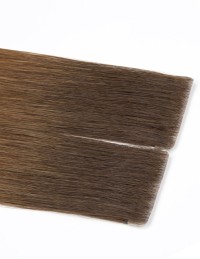 Extension Adhésive Injectée, cheveux naturels Ombré Brun foncé/noisette