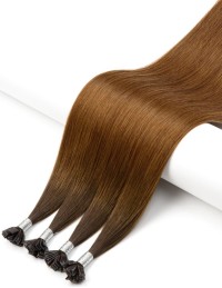 Extensions Keratin Bondings Ombré Dark Kastanienbraun