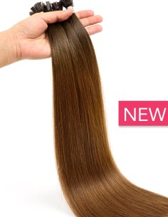 Extensions Keratin Bondings Ombré Dark Kastanienbraun