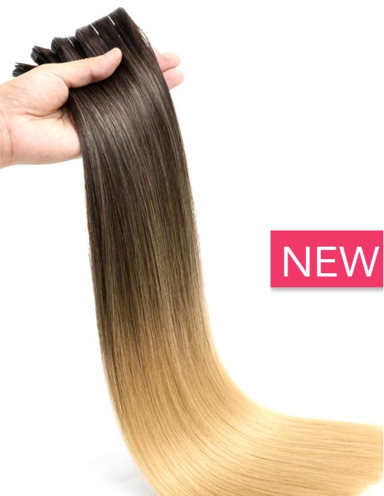 Unsichtbare Ombre-Haarverlängerung Balayage Mocca