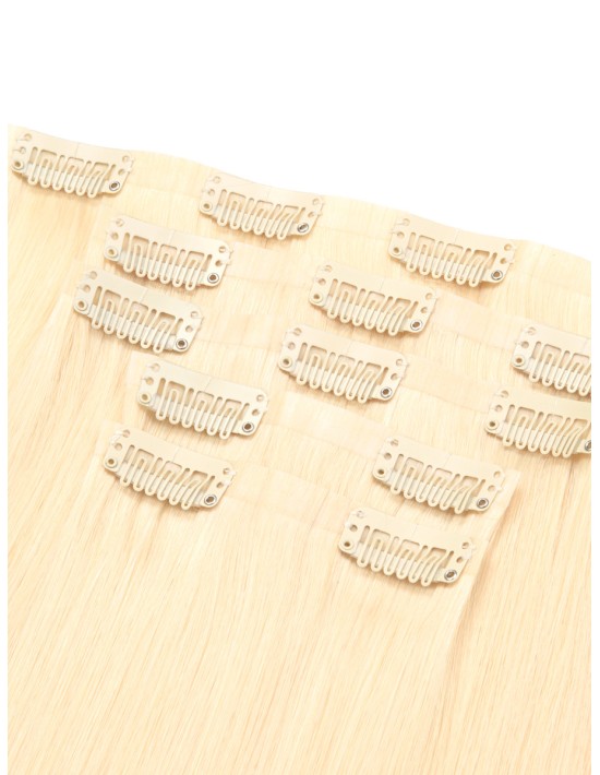 Haar Clip Extension Echthaar hellblond - Extens Hair #1 Profi Quality