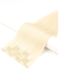 Haar Clips Extensions Echthaar Platinblond - Extens Hair